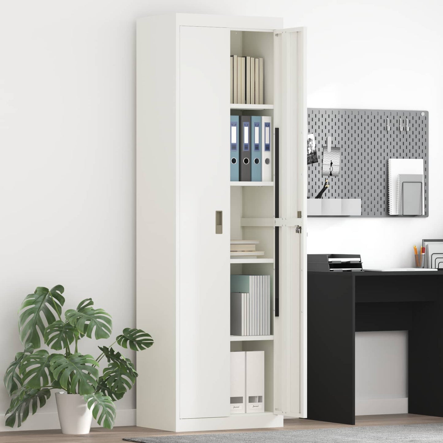 vidaXL Ντουλάπι αποθήκευσης Λευκός 60 x 40 x 200 εκ Ατσάλι