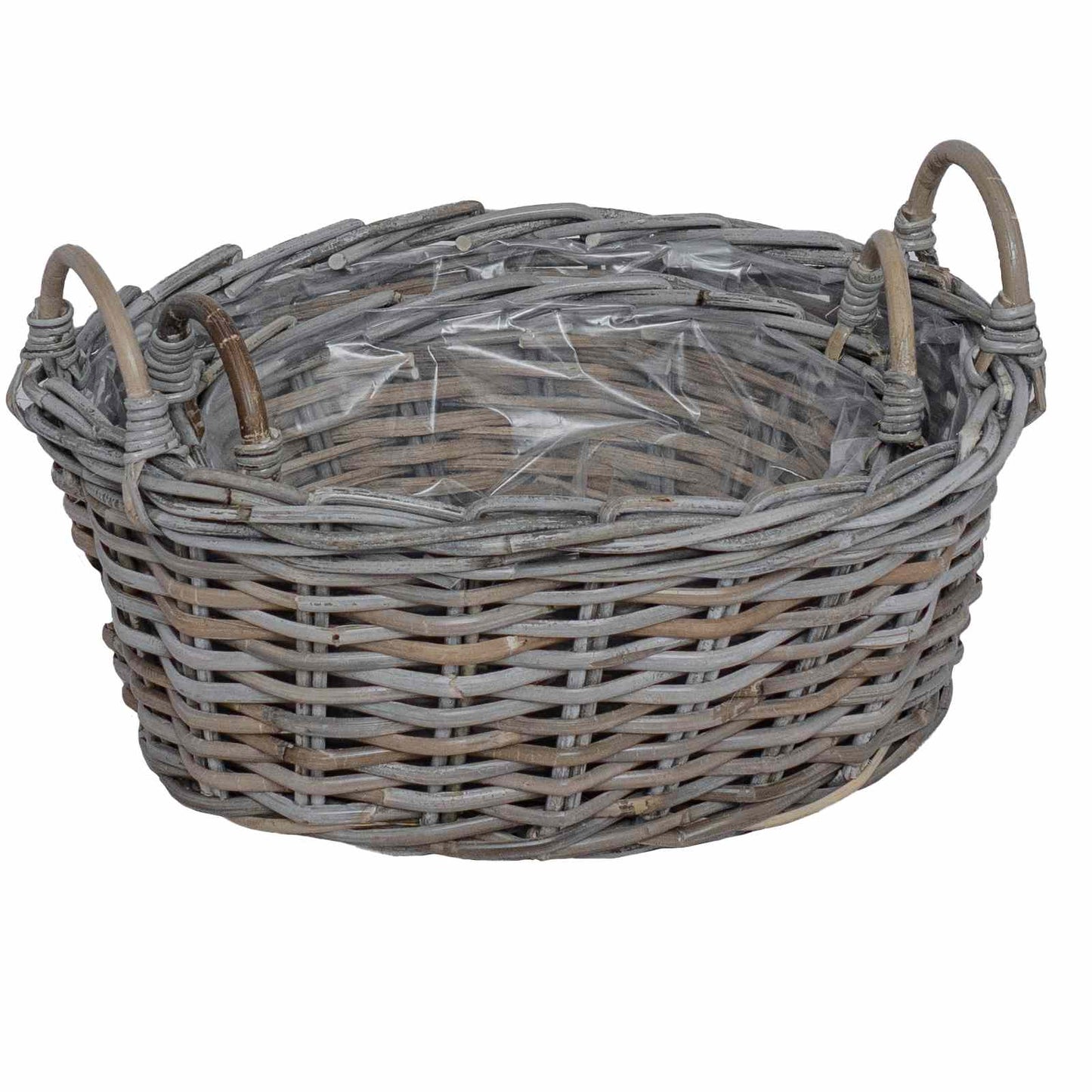vidaXL Καλάθι φυτών με αποθήκευση 2 pcs Γκρι Ρατάν Lacak