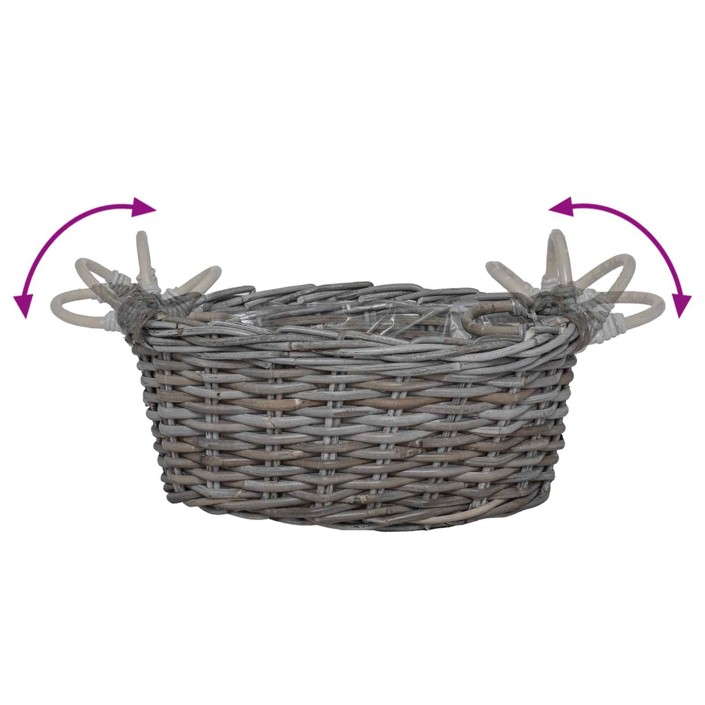 vidaXL Καλάθι φυτών με αποθήκευση 2 pcs Γκρι Ρατάν Lacak