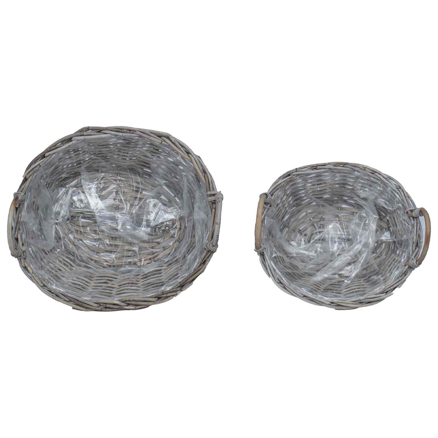 vidaXL Καλάθι φυτών με αποθήκευση 2 pcs Γκρι Ρατάν Lacak