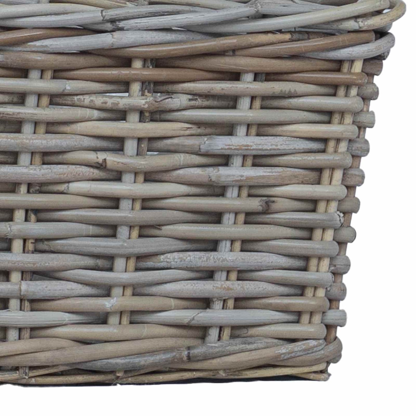 vidaXL Καλάθι Γλάστρας με αποθήκευση 3 pcs Γκρι Ρατάν Κούμπου