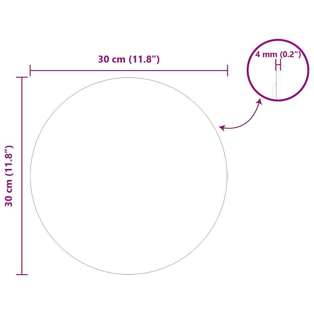 vidaXL Καθρέφτης τοίχου Ø 30 cm σκληρυμένο γυαλί