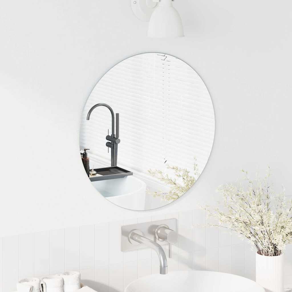 vidaXL Καθρέφτης τοίχου Ø 50 cm σκληρυμένο γυαλί