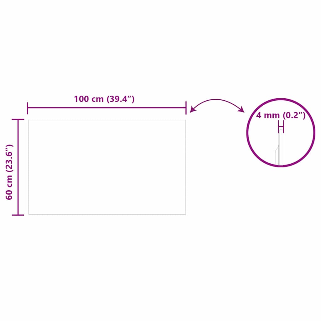 vidaXL Καθρέφτης τοίχου 100 x 60 cm σκληρυμένο γυαλί