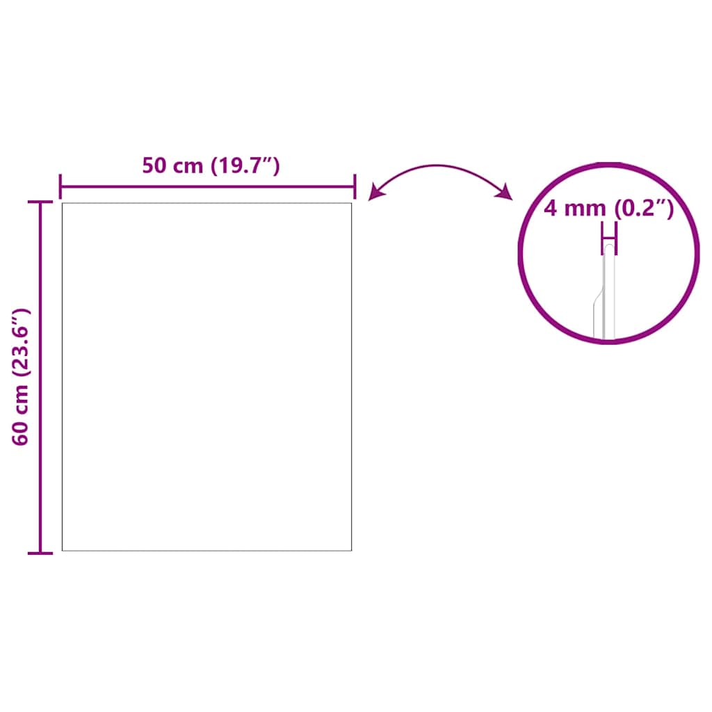 vidaXL Καθρέφτης τοίχου 50 x 60 cm σκληρυμένο γυαλί