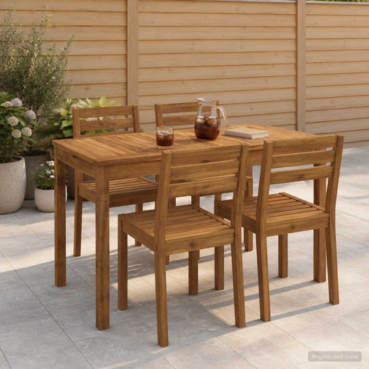 vidaXL Τραπέζι δείπνου κήπου Φυσικό 108,5 x 55 x 75 εκ