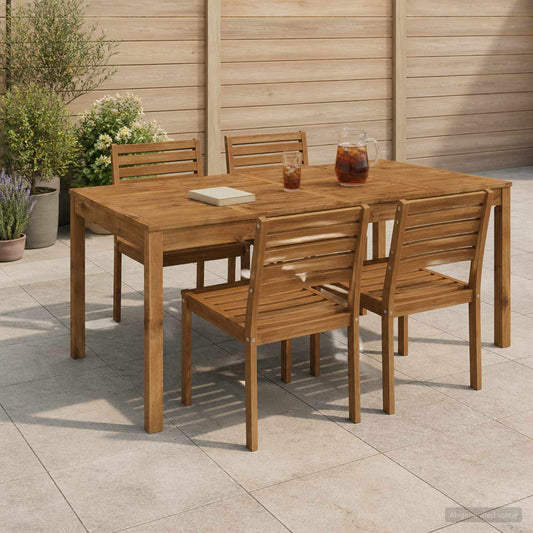 vidaXL Τραπέζι δείπνου κήπου Φυσικό 180 x 88,5 x 75 εκ