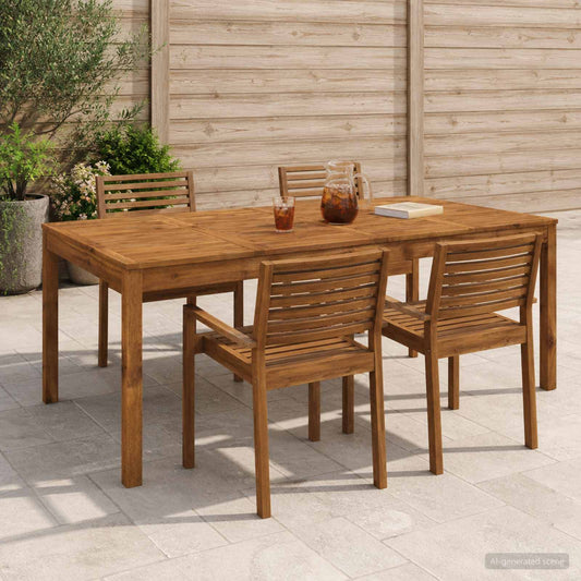 vidaXL Τραπέζι δείπνου κήπου Φυσικό 196 x 100,5 x 75 εκ