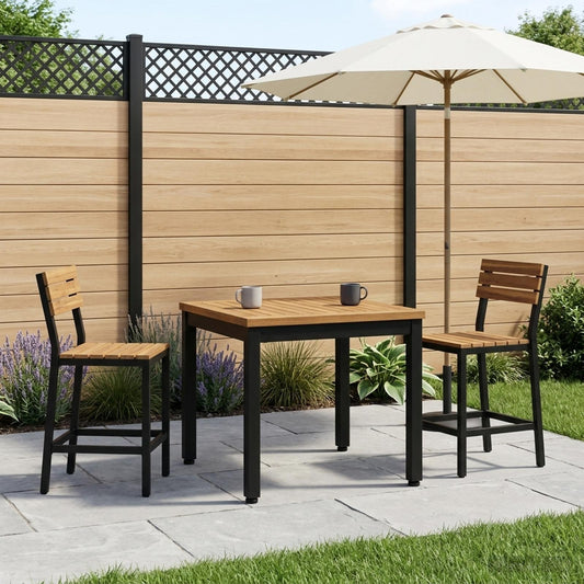 vidaXL Τραπεζάκι σαλονιού Φυσικό και Μαύρο 49 x 48,5 x 36 cm