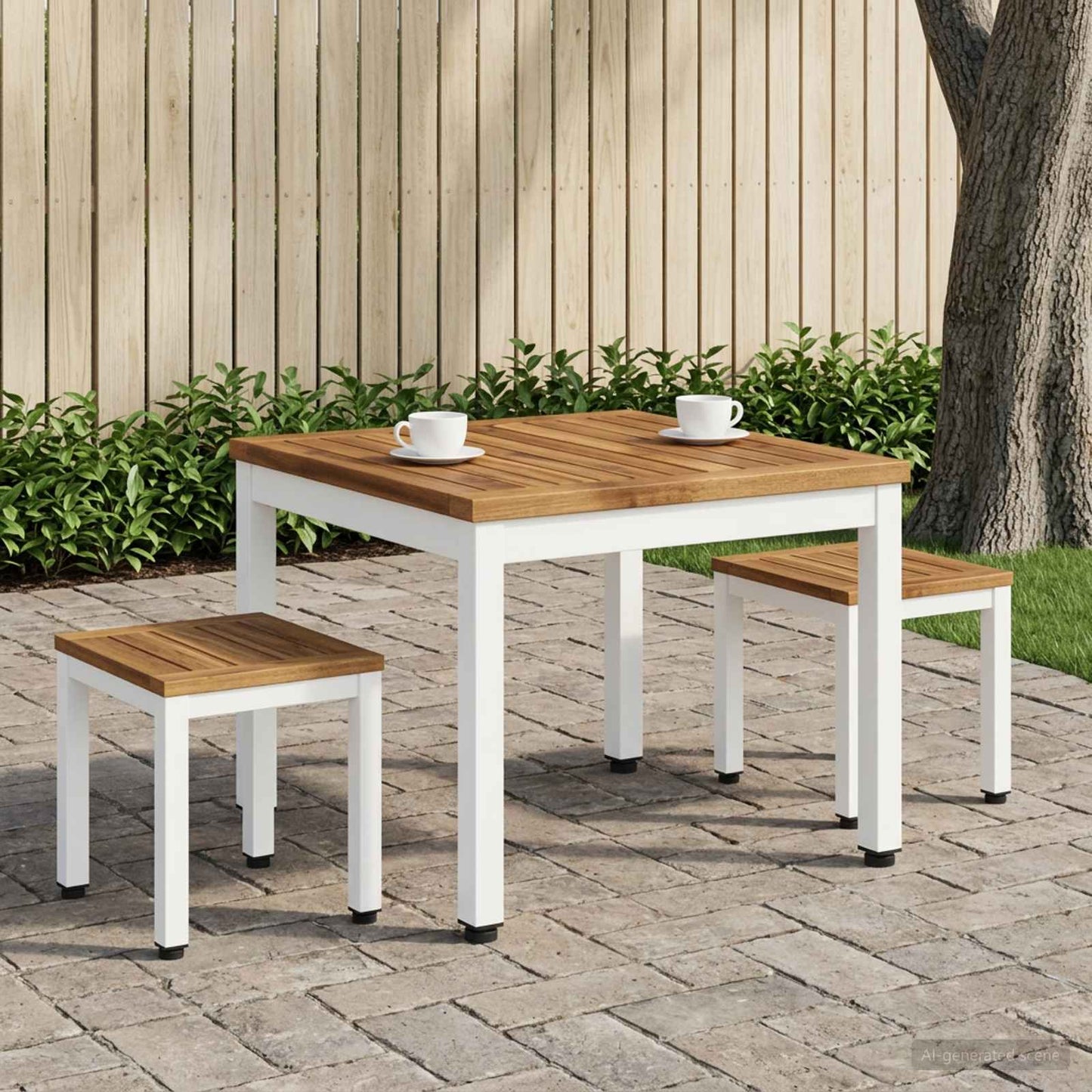 vidaXL Τραπεζάκι σαλονιού Φυσικό και Λευκό 50 x 48,5 x 36 εκ.