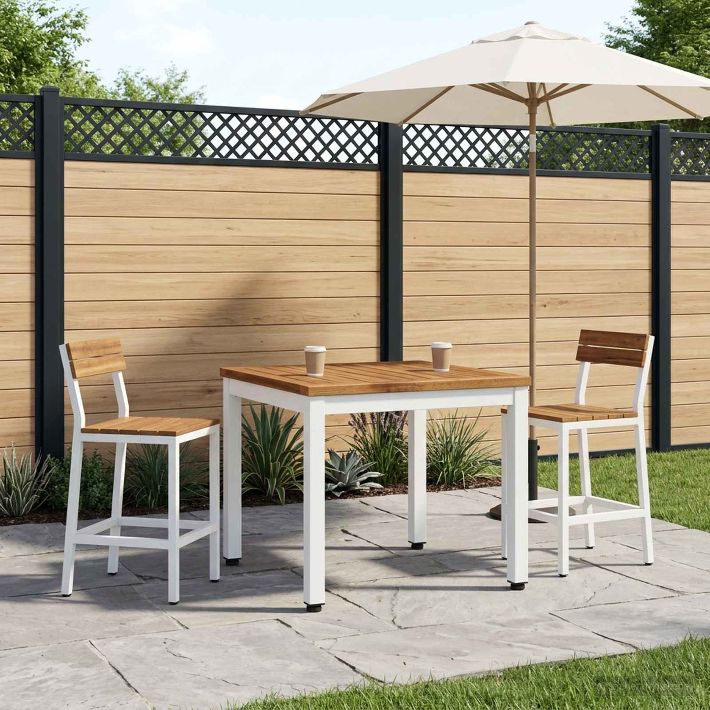 vidaXL Τραπεζάκι σαλονιού Φυσικό και Λευκό 50 x 48,5 x 36 εκ.