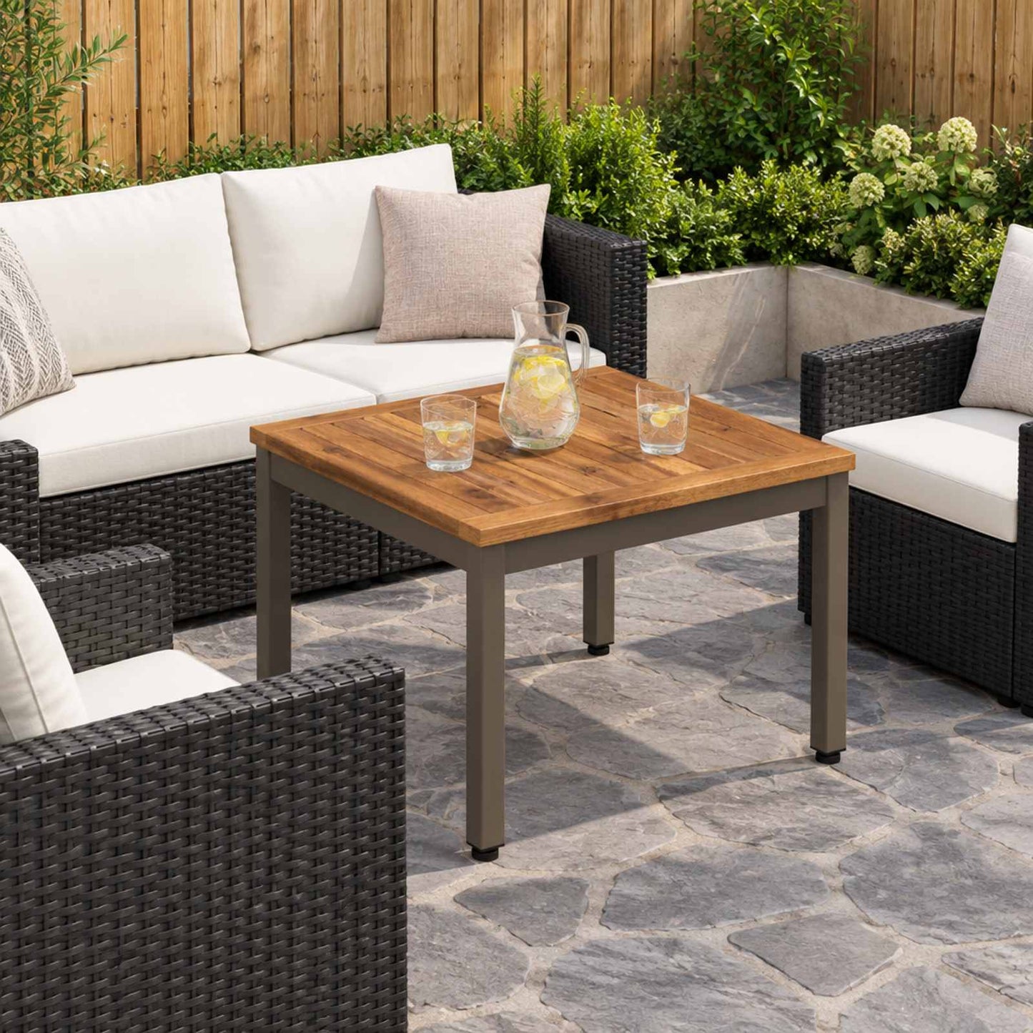 vidaXL Τραπεζάκι σαλονιού Φυσικό και Καφέ 49 x 48,5 x 36 cm