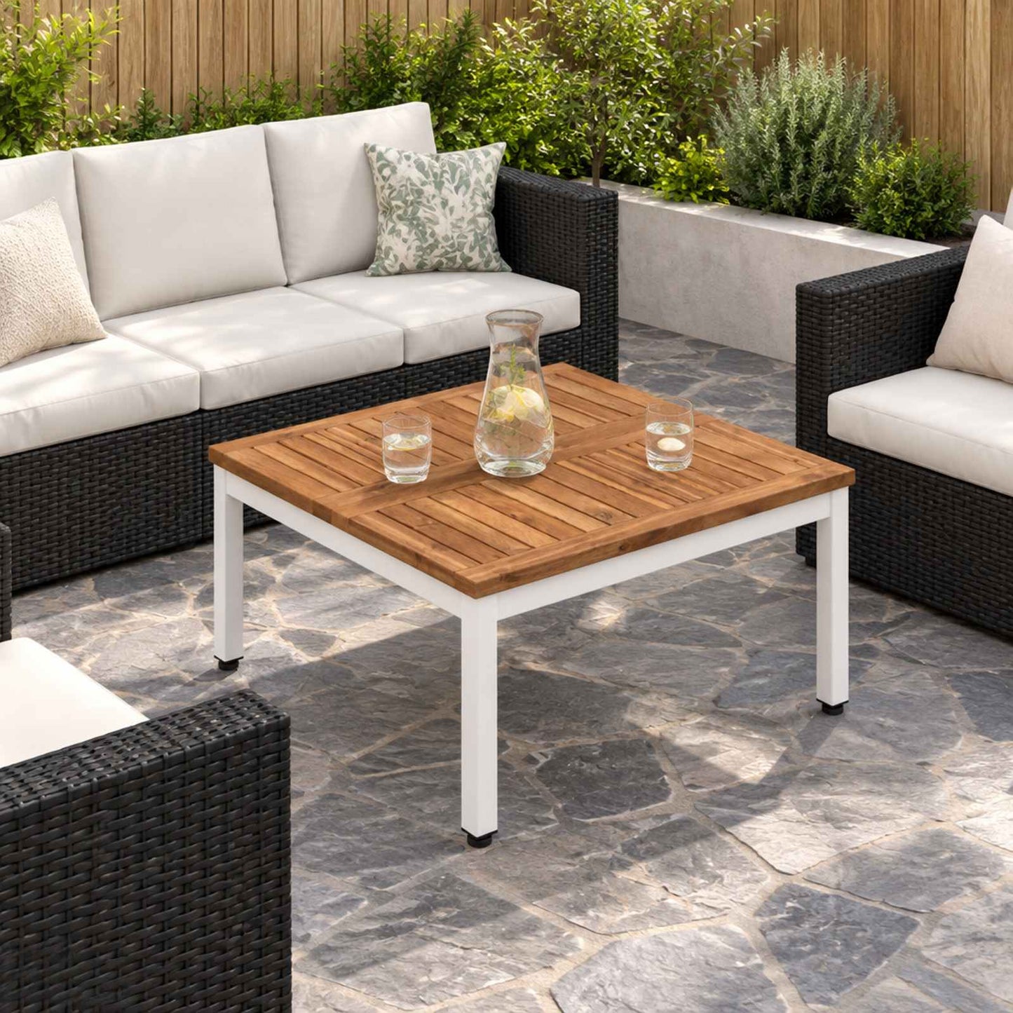 vidaXL Τραπεζάκι σαλονιού Φυσικό και Λευκό 60 x 60,5 x 36 εκ.