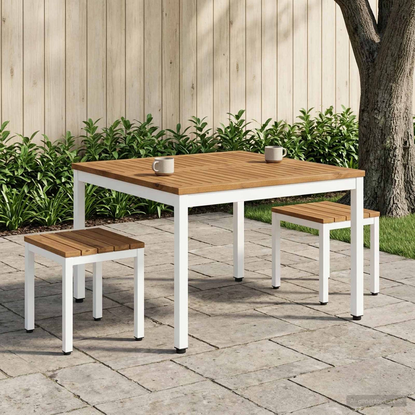 vidaXL Τραπεζάκι σαλονιού Φυσικό και Λευκό 80 x 80,5 x 45 εκ.