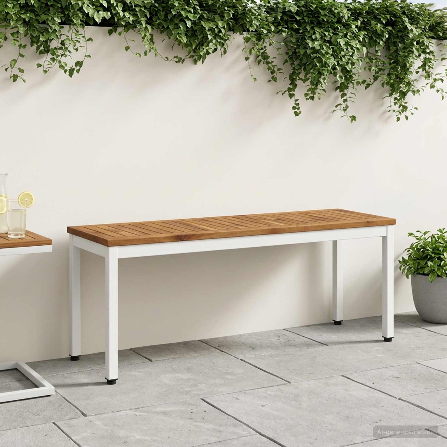 vidaXL Παγκάκι κήπου 108,5 x 35 x 45 εκ Στερεό Ξύλο Ακακίας Ορθογώνιος