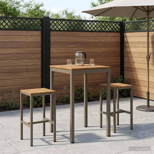 vidaXL Τραπέζι μπαρ κήπου NAARDEN Φυσικό και Καφέ 60 x 60,5 x 105 εκ