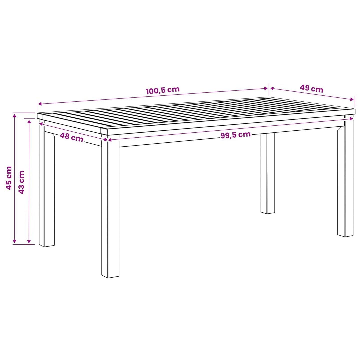 vidaXL Τραπεζάκι σαλονιού Λευκό 50 x 100,5 x 45 εκ.