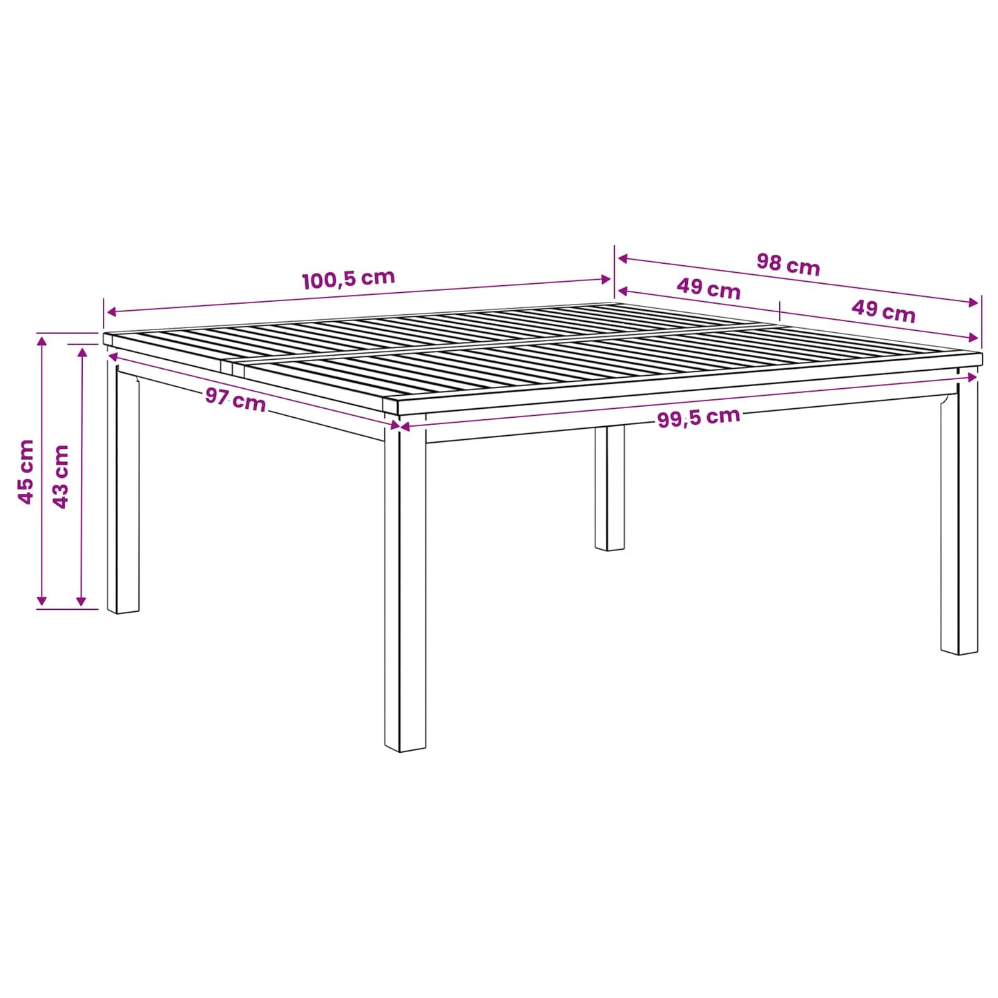 vidaXL Τραπεζάκι σαλονιού Λευκό 100 x 100,5 x 45 εκ.