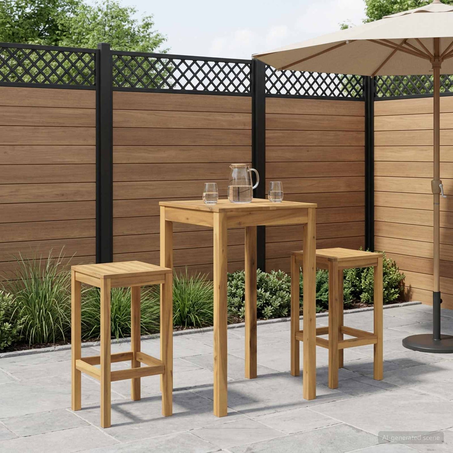 vidaXL Τραπέζι μπαρ κήπου Λευκός Χρωματισμός 60 x 60,5 x 105 εκ