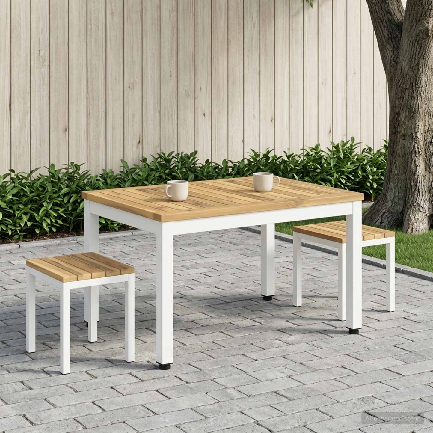vidaXL Τραπεζάκι σαλονιού Λευκό 49 x 68,5 x 36 cm Στερεό Ξύλο Ακακίας