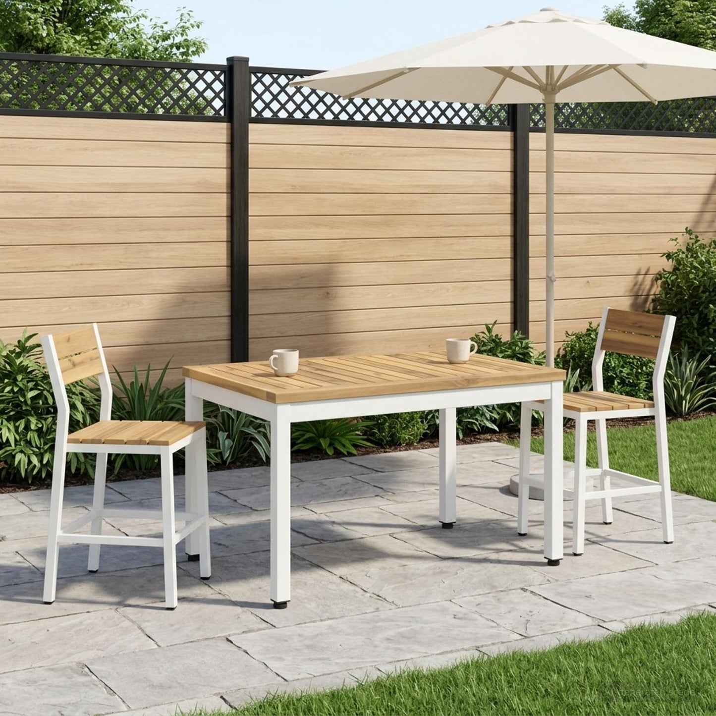 vidaXL Τραπεζάκι σαλονιού Λευκό 49 x 68,5 x 36 cm Στερεό Ξύλο Ακακίας