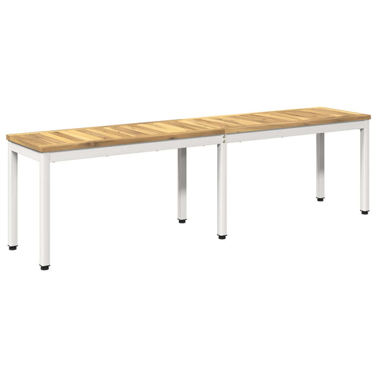 vidaXL Παγκάκι κήπου 161 x 35 x 45 εκ Στερεό Ξύλο Ακακίας Λευκό