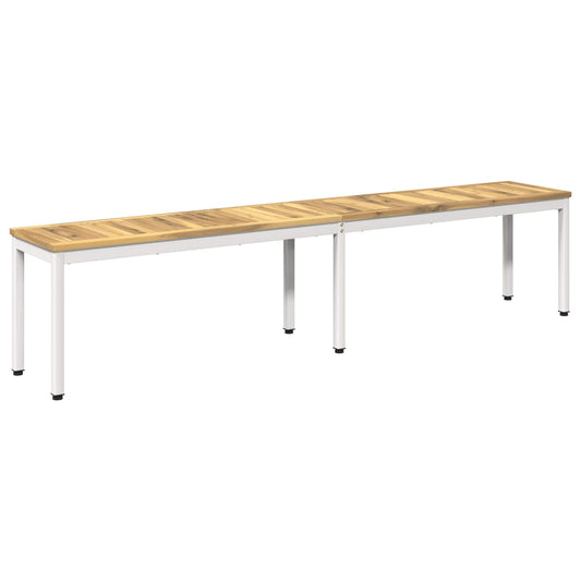 vidaXL Παγκάκι κήπου 201 x 35 x 45 εκ. Στερεό Ξύλο Ακακίας Λευκό