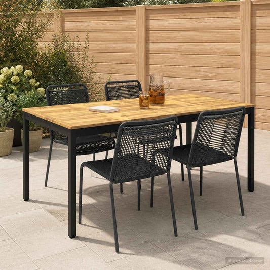 vidaXL Τραπέζι δείπνου κήπου Λευκό και Μαύρο 180 x 88,5 x 75 εκ