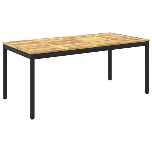 vidaXL Τραπέζι δείπνου κήπου Λευκό και Μαύρο 180 x 88,5 x 75 εκ