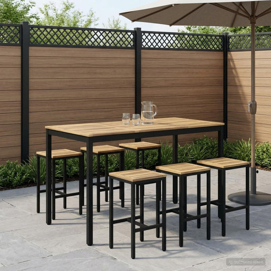 vidaXL Τραπέζι μπαρ κήπου NAARDEN Λευκό και Μαύρο 141 x 80,5 x 105 εκ