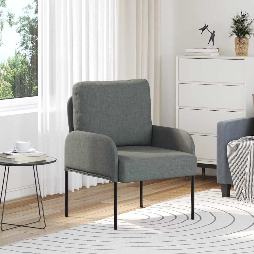 vidaXL Καναπέδες με μαξιλάρι 55cm Σκούρο Γκρι Κόντρα πλακέ