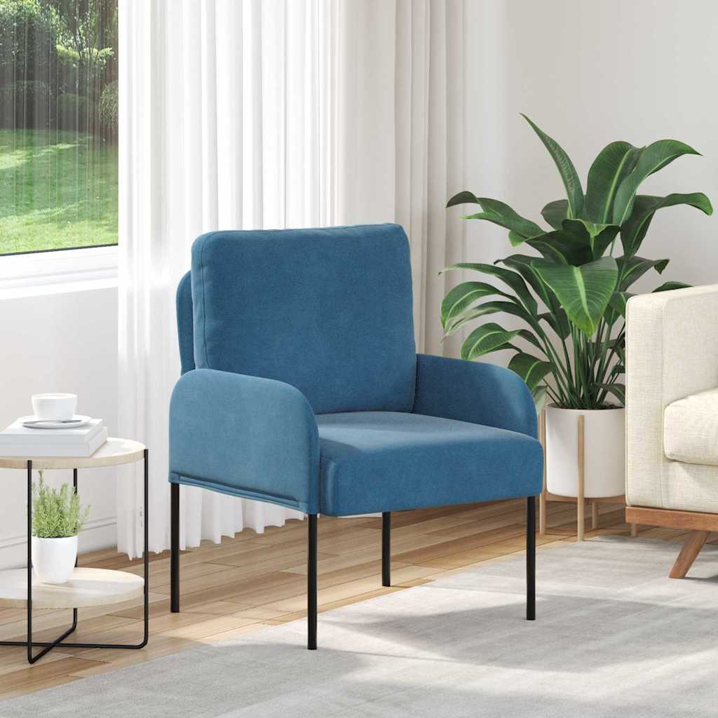 vidaXL Καναπέδες με μαξιλάρι 55cm Μπλε Κόντρα πλακέ