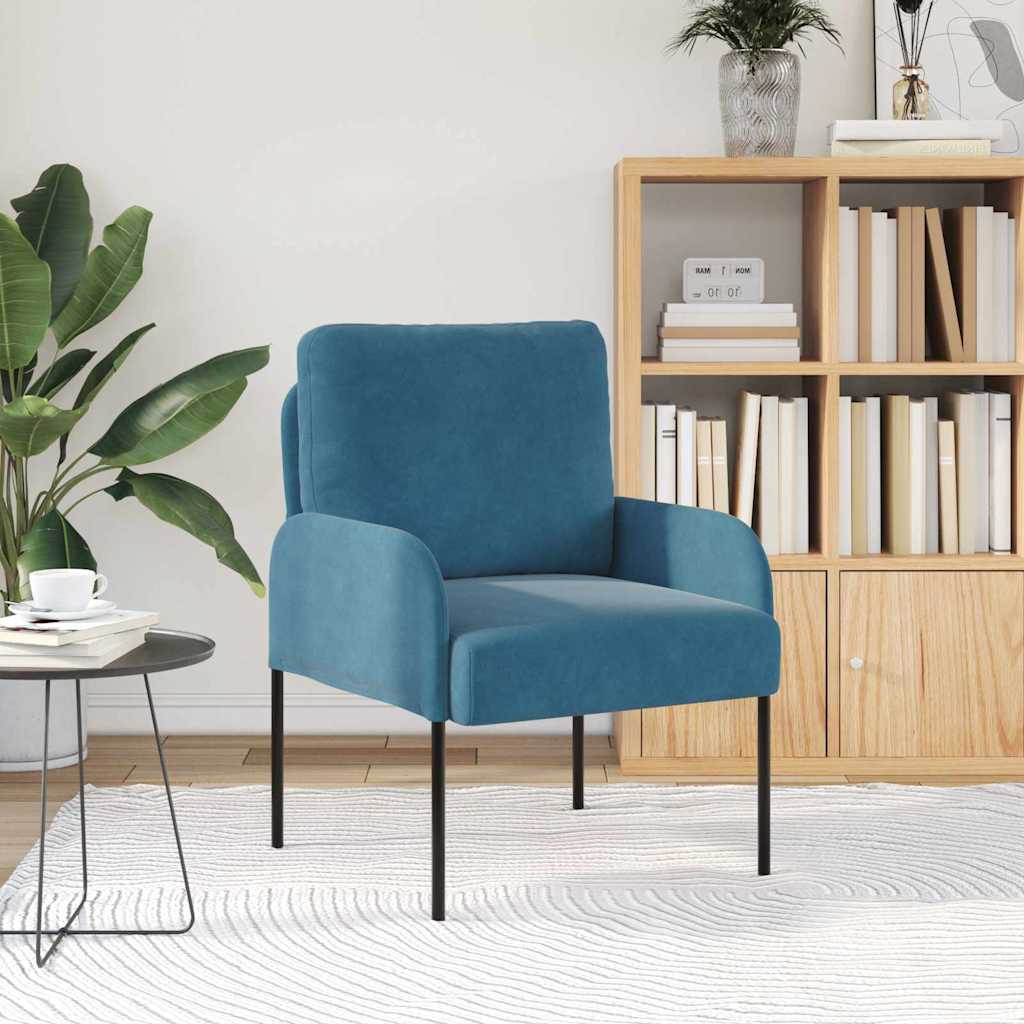 vidaXL Καναπέδες με μαξιλάρι 55cm Μπλε Κόντρα πλακέ