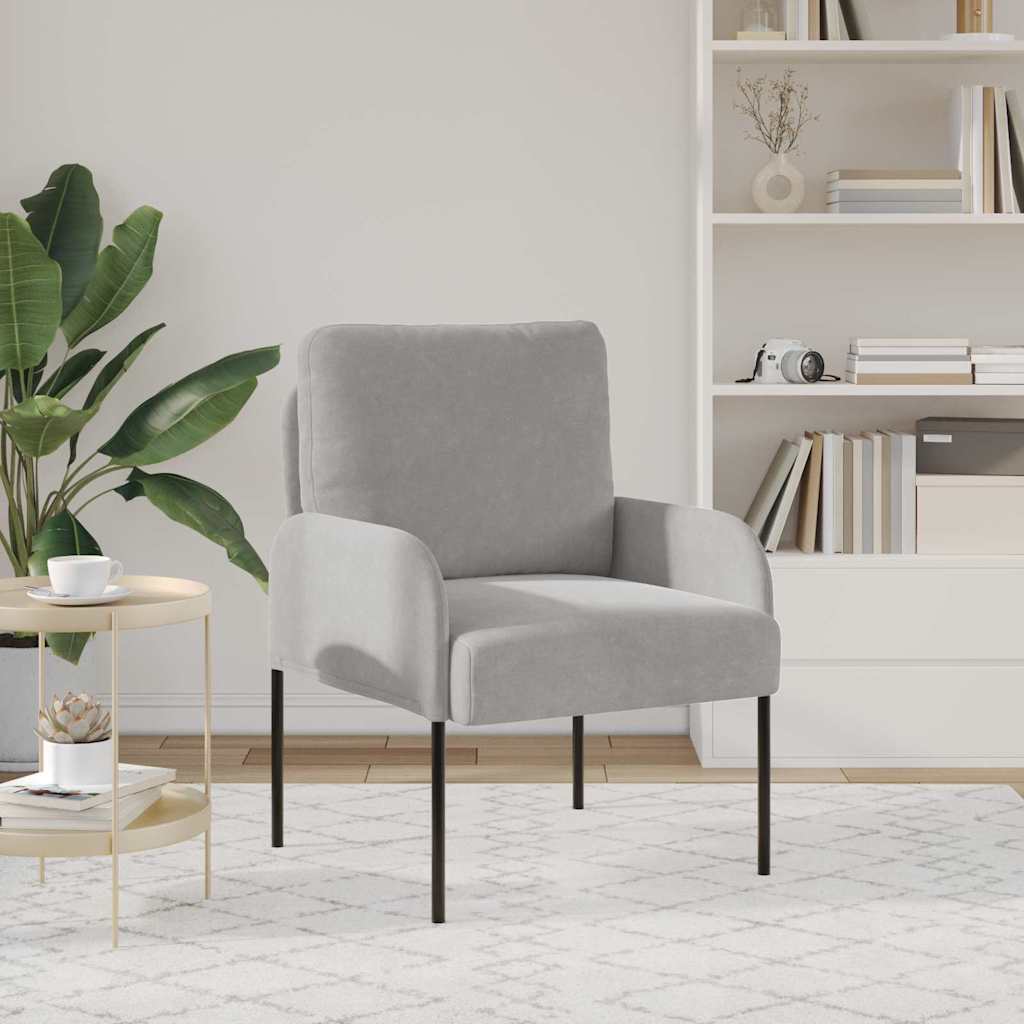 vidaXL Καναπέδες με μαξιλάρι 55cm Ανοιχτό γκρι Κόντρα πλακέ