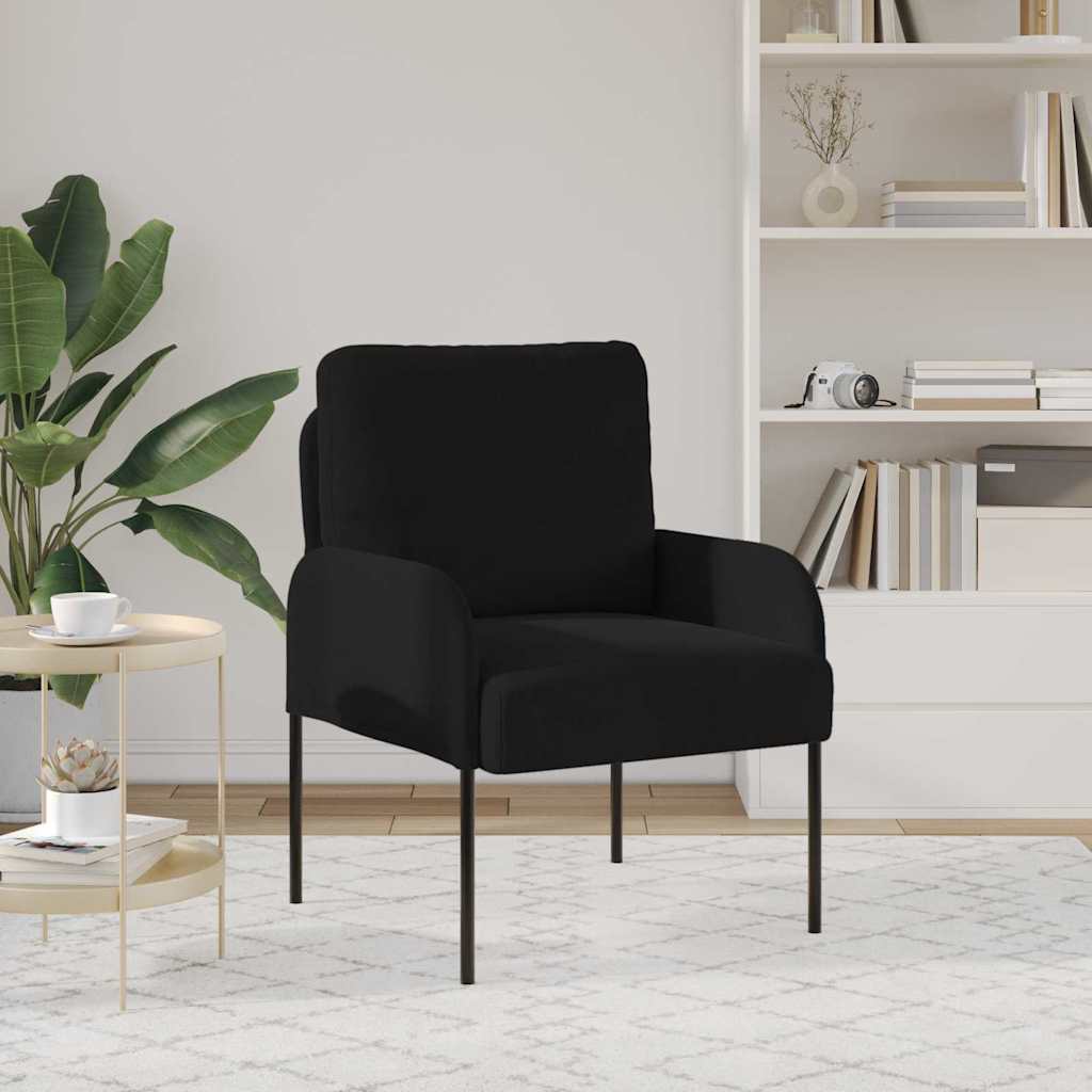 vidaXL Καναπέδες με μαξιλάρι 55cm Μαύρο Κόντρα πλακέ