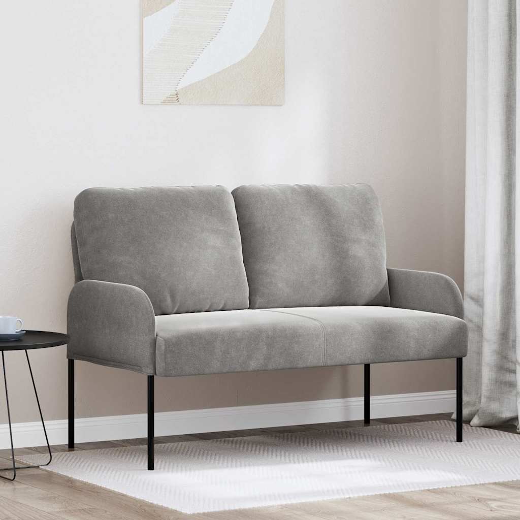 vidaXL Καναπέδες με μαξιλάρι 110cm Ανοιχτό γκρι Κόντρα πλακέ