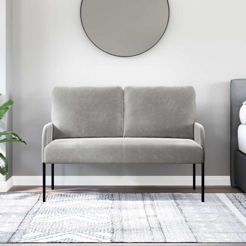 vidaXL Καναπέδες με μαξιλάρι 110cm Ανοιχτό γκρι Κόντρα πλακέ