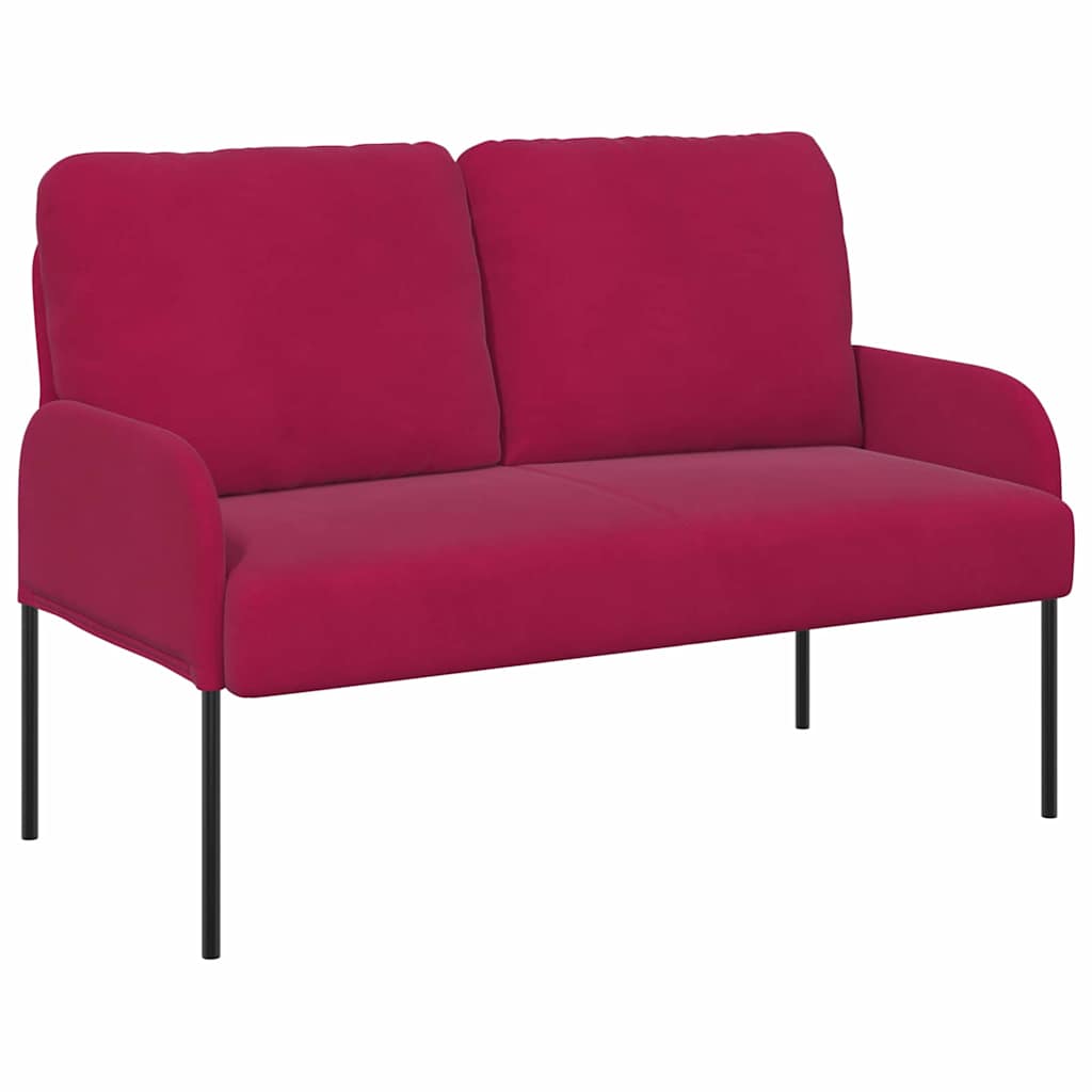 vidaXL Καναπέδες με μαξιλάρι 110cm Κόκκινο Κόντρα πλακέ