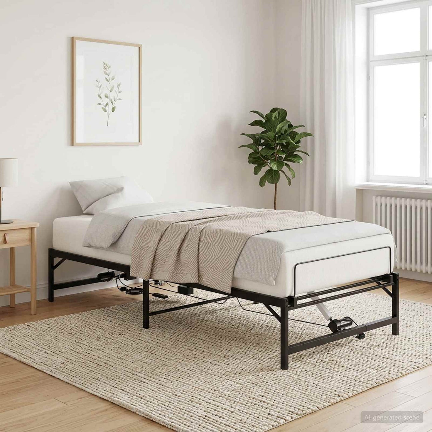 vidaXL Ηλεκτρικό Ρυθμιζόμενο Στήριγμα Κρεβατιού Μαύρο 100 x 200 cm