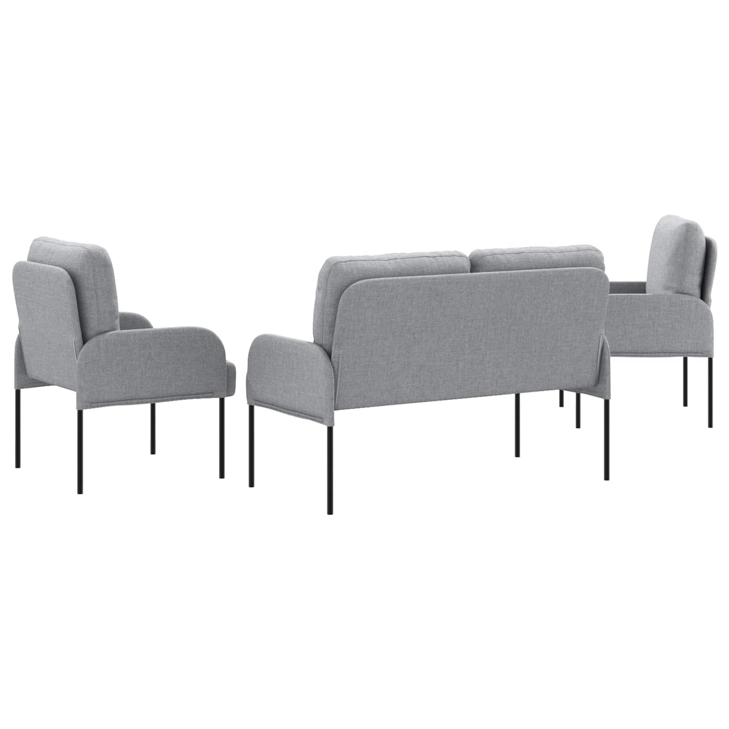 vidaXL Σετ Καναπέ 3 pcs Ανοιχτό γκρι 115 x 56 x 80 εκ Κόντρα πλακέ