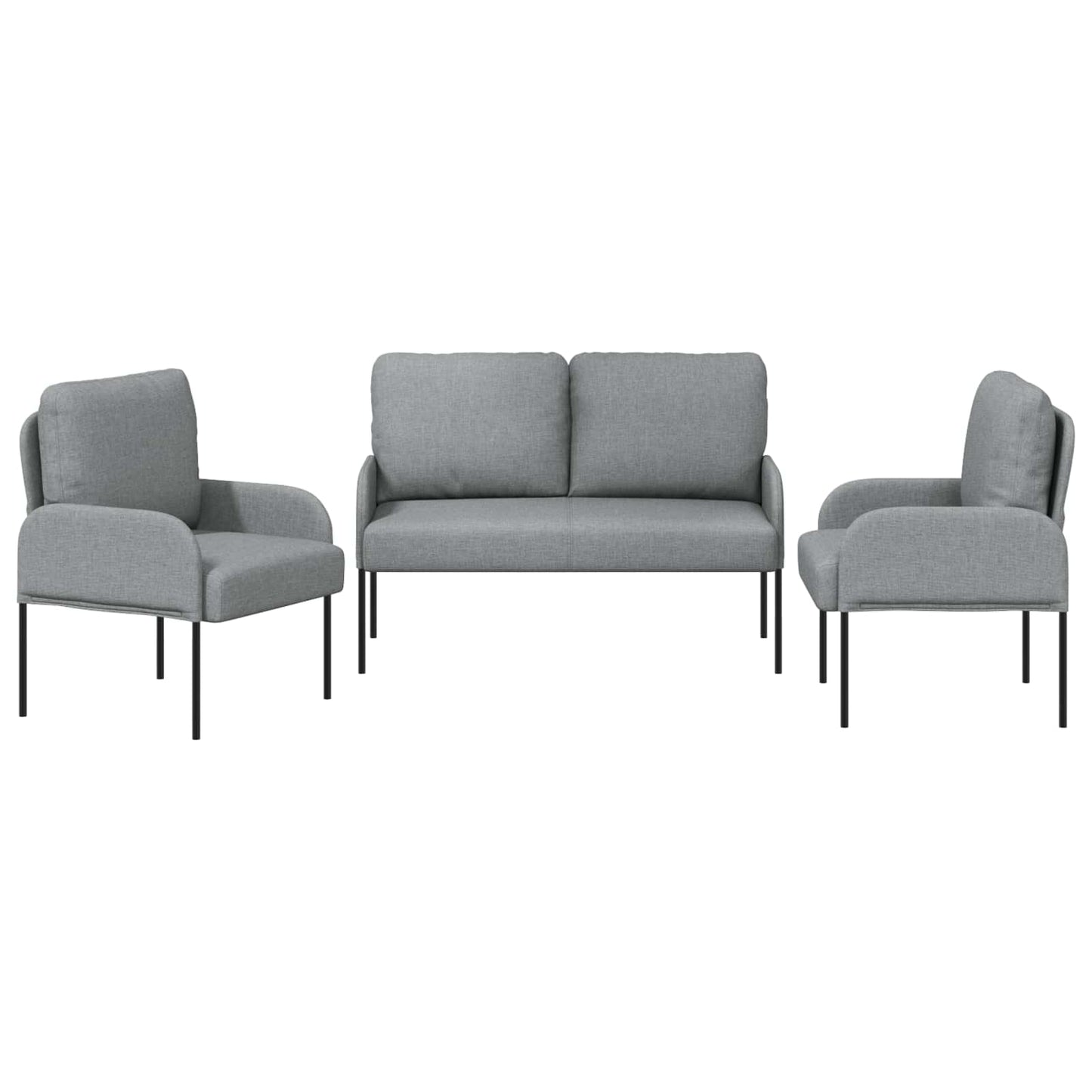 vidaXL Σετ Καναπέ 3 pcs Ανοιχτό γκρι 115 x 56 x 80 εκ Κόντρα πλακέ