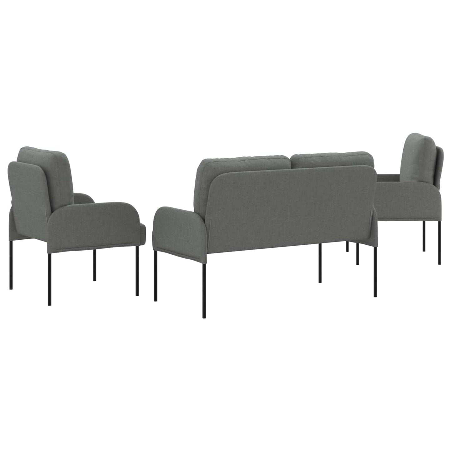 vidaXL Σετ Καναπέ 3 pcs Σκούρο Γκρι 115 x 56 x 80 εκ Κόντρα πλακέ