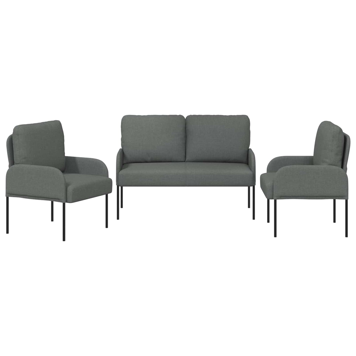 vidaXL Σετ Καναπέ 3 pcs Σκούρο Γκρι 115 x 56 x 80 εκ Κόντρα πλακέ