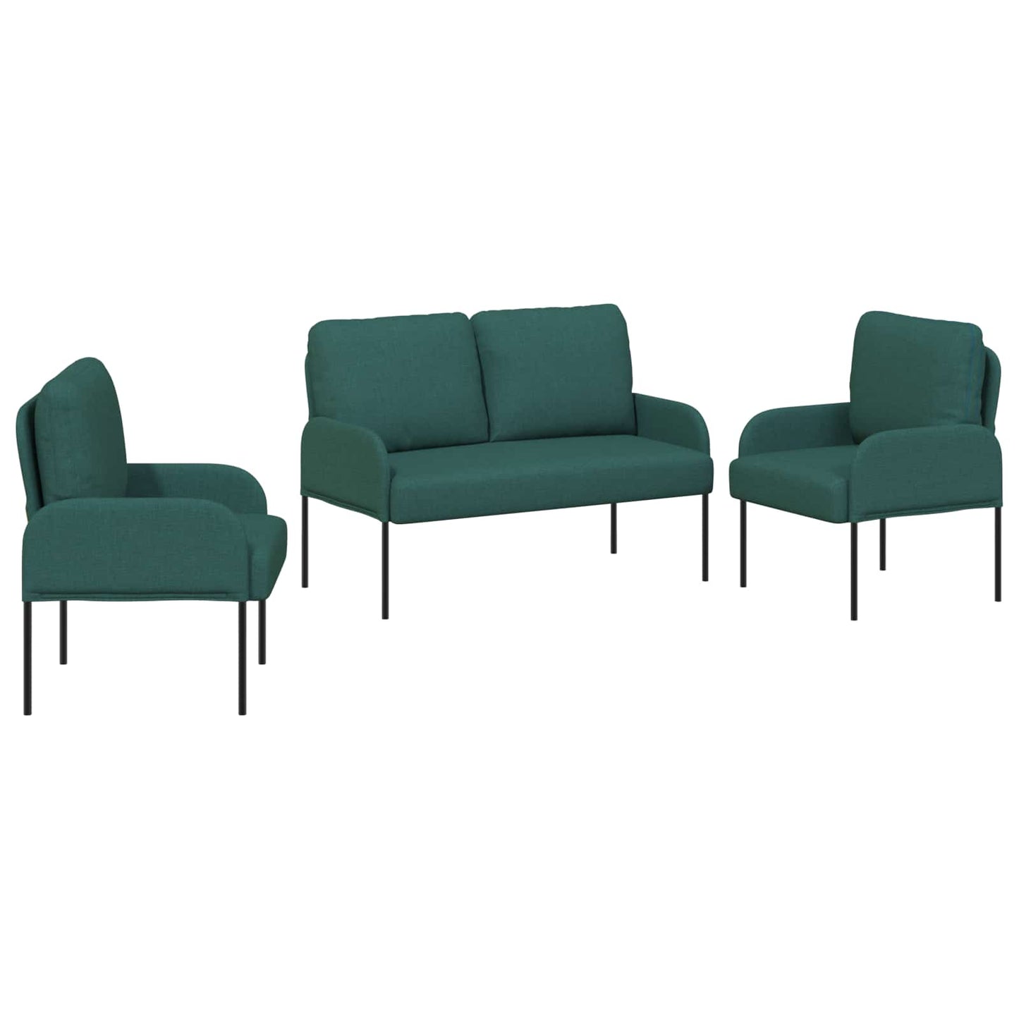 vidaXL Σετ Καναπέ 3 pcs Σκούρο Πράσινο 115 x 56 x 80 εκ Κόντρα πλακέ