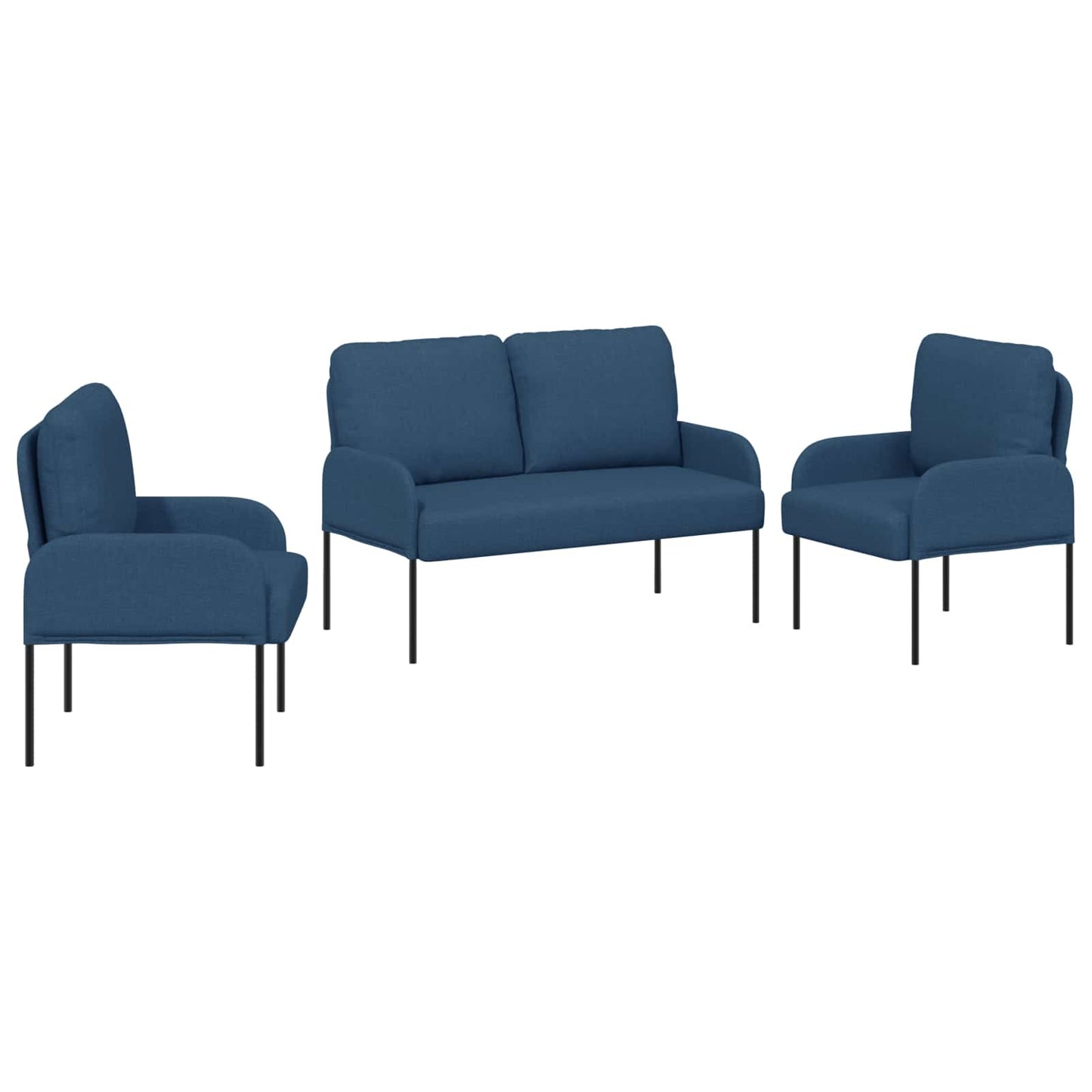 vidaXL Σετ Καναπέ με μαξιλάρι 3 pcs Μπλε 115 x 56 x 80 εκ Κόντρα πλακέ
