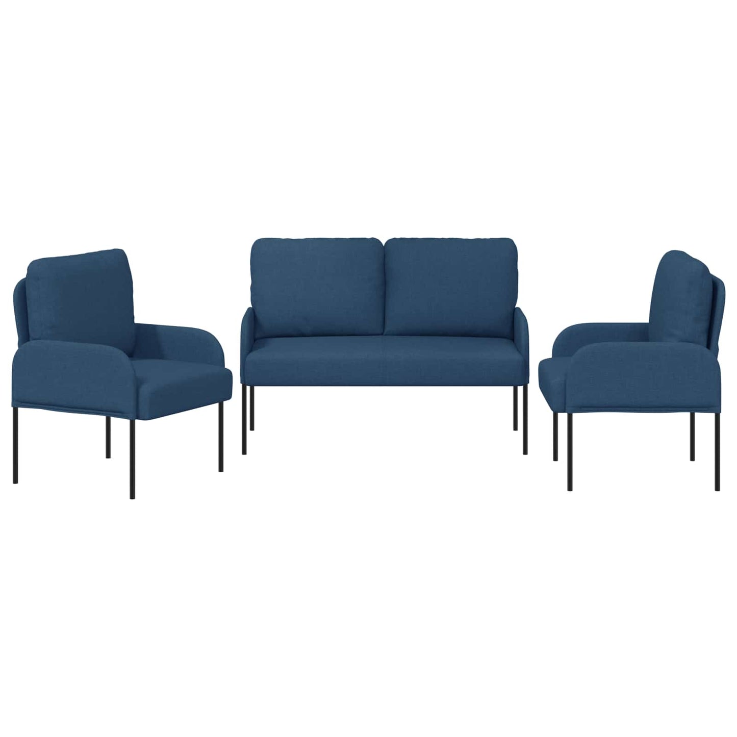 vidaXL Σετ Καναπέ με μαξιλάρι 3 pcs Μπλε 115 x 56 x 80 εκ Κόντρα πλακέ
