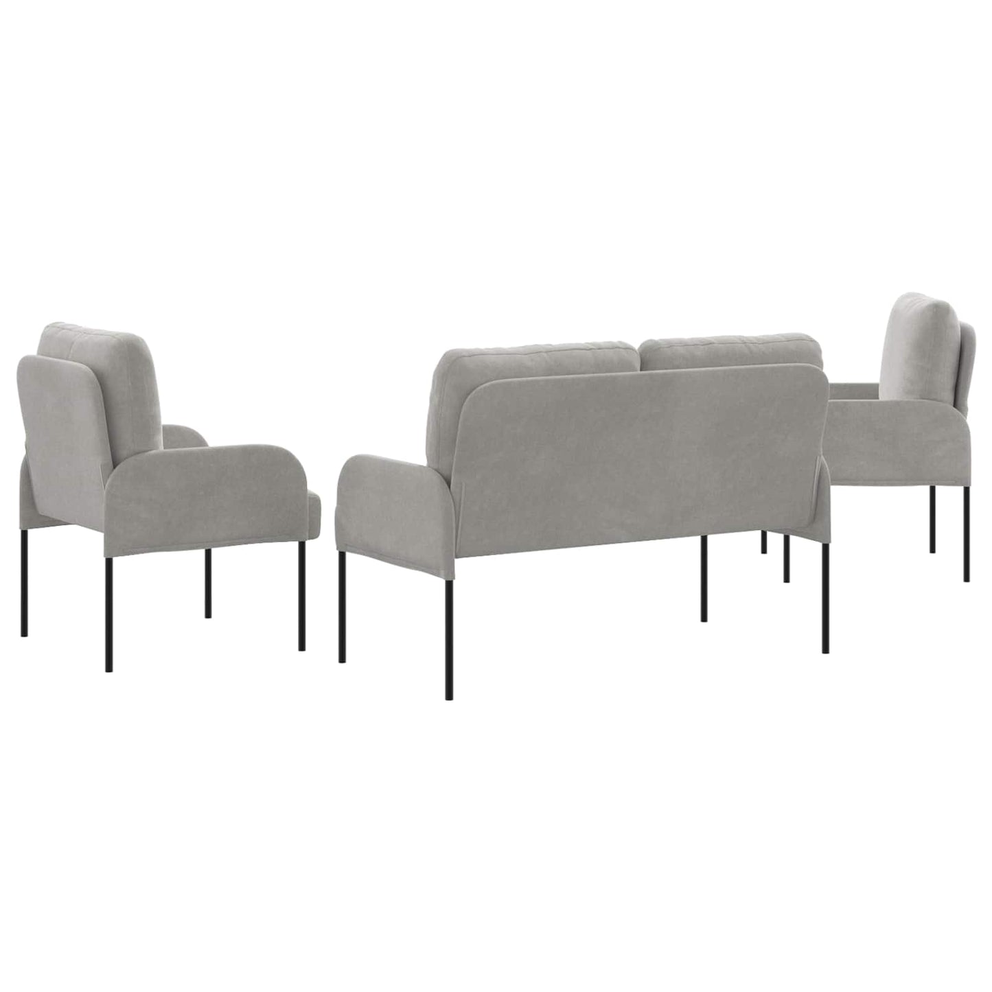 vidaXL Σετ Καναπέ 3 pcs Ανοιχτό γκρι 115 x 56 x 80 εκ Κόντρα πλακέ