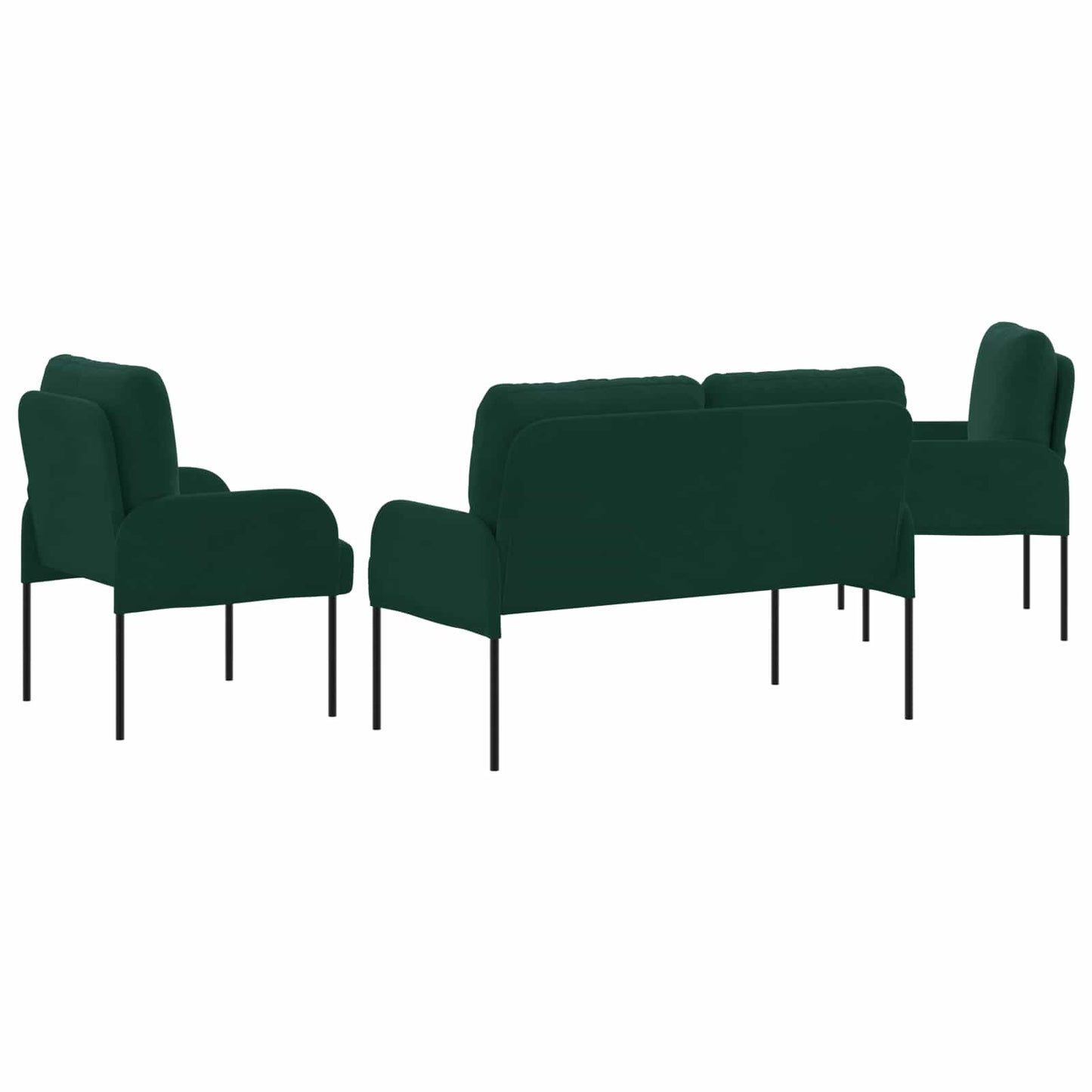 vidaXL Σετ Καναπέ 3 pcs Σκούρο Πράσινο 115 x 56 x 80 εκ Κόντρα πλακέ