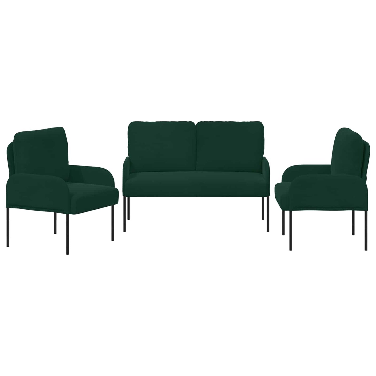 vidaXL Σετ Καναπέ 3 pcs Σκούρο Πράσινο 115 x 56 x 80 εκ Κόντρα πλακέ