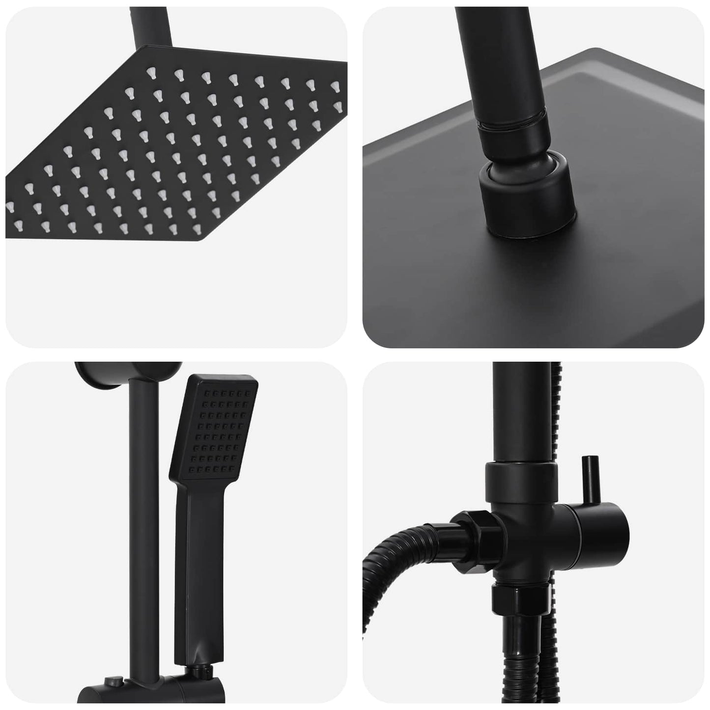 vidaXL Σύστημα Ντους Μαύρο 45 x 20 x 96 εκ. Ορείχαλκος, Sus201 και ABS